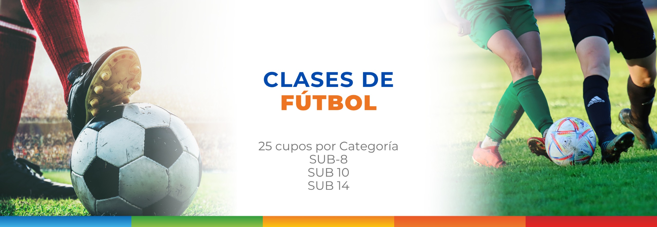 Banner explicando las clases de futbol