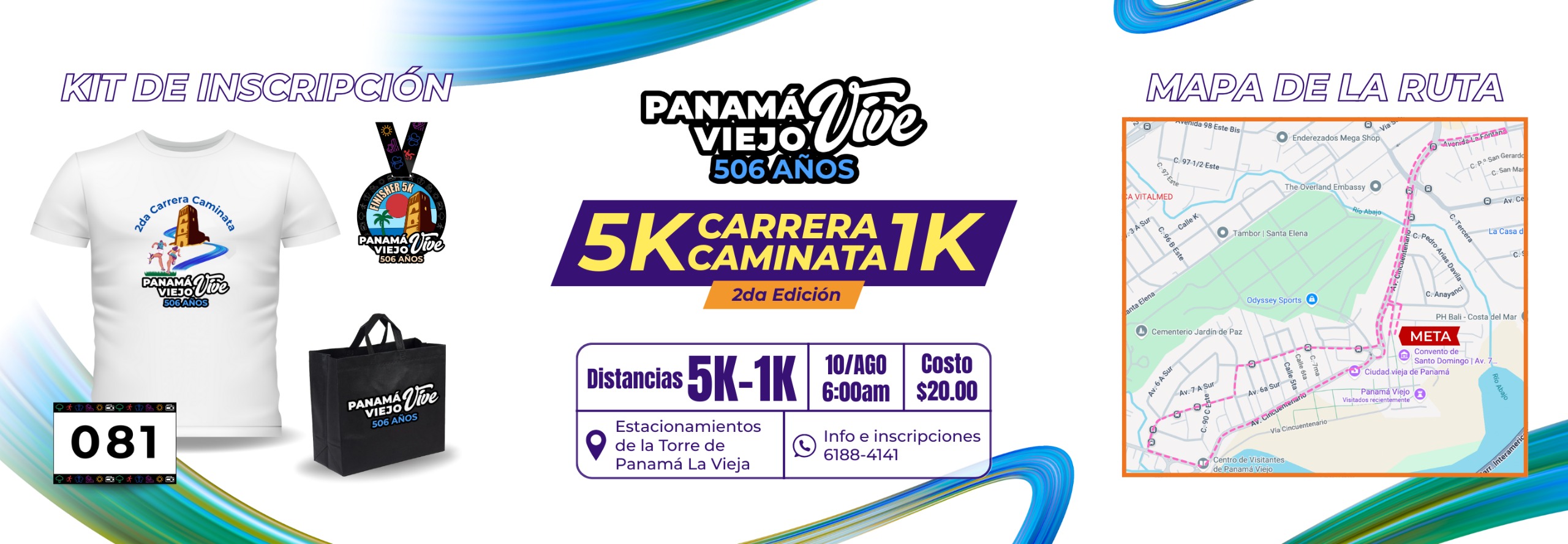 Carrera Caminata 5K Panamá Viejo Vive 506 años